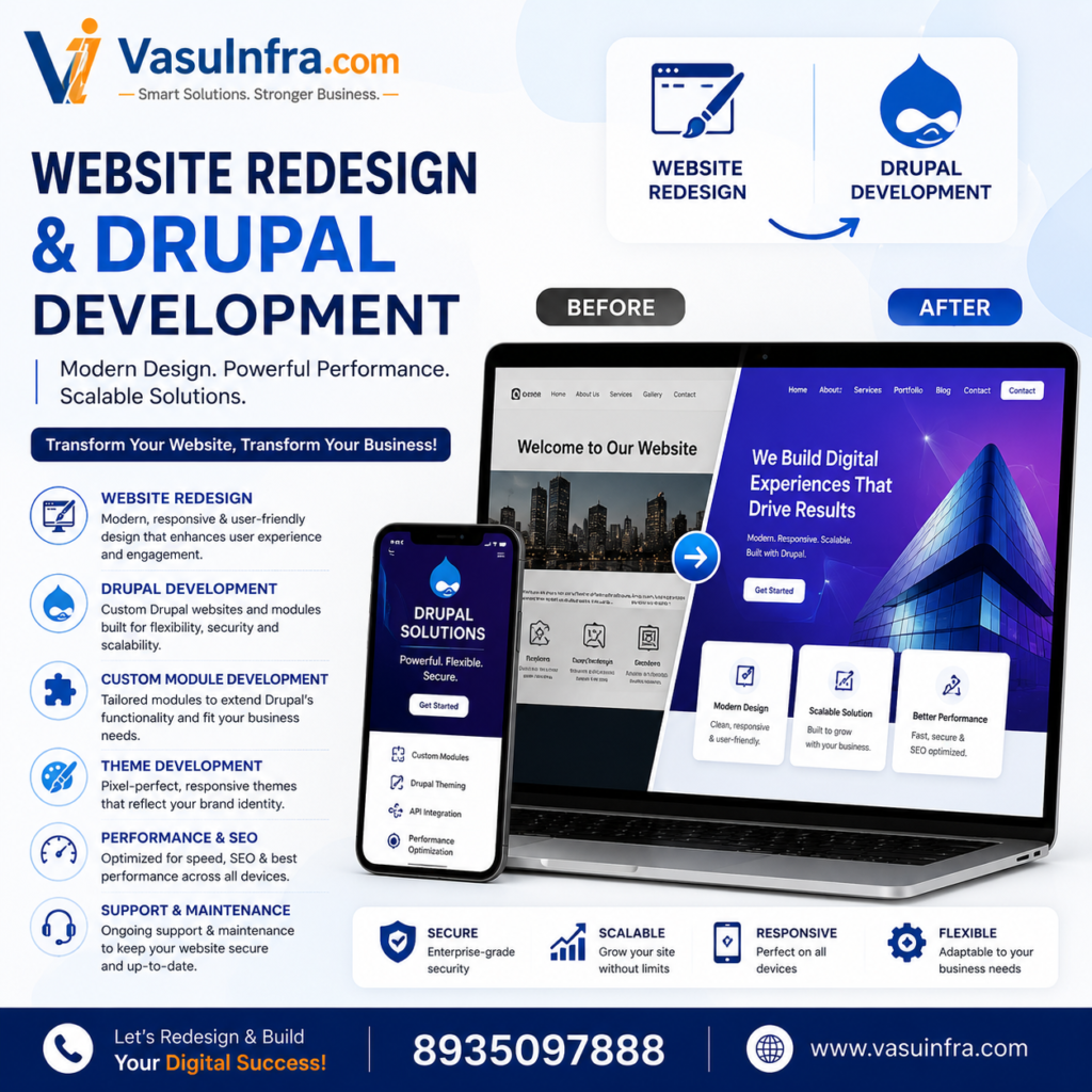 Website Redesign and DrupalWebsite Redesign and Drupal Development Services by VasuInfra
